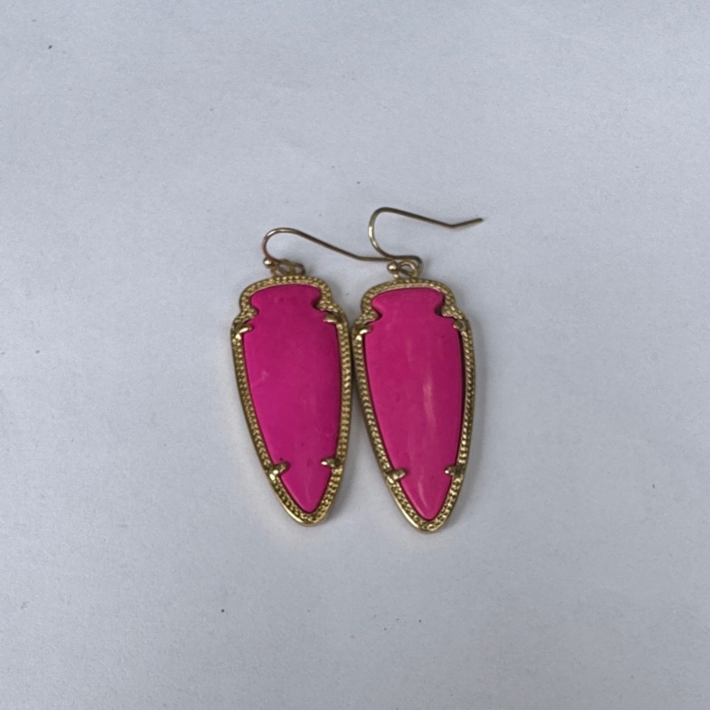 Kendra Scott Gold and Pink Statement Earrings